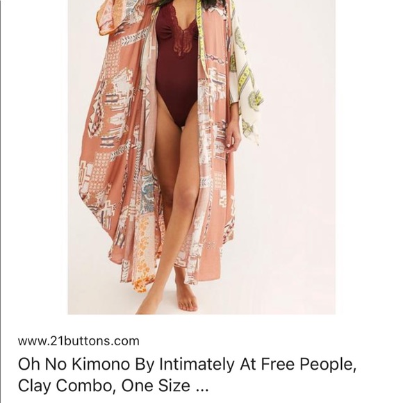 *ISO* Free People OhNo Kimono Clay - Picture 2 of 4